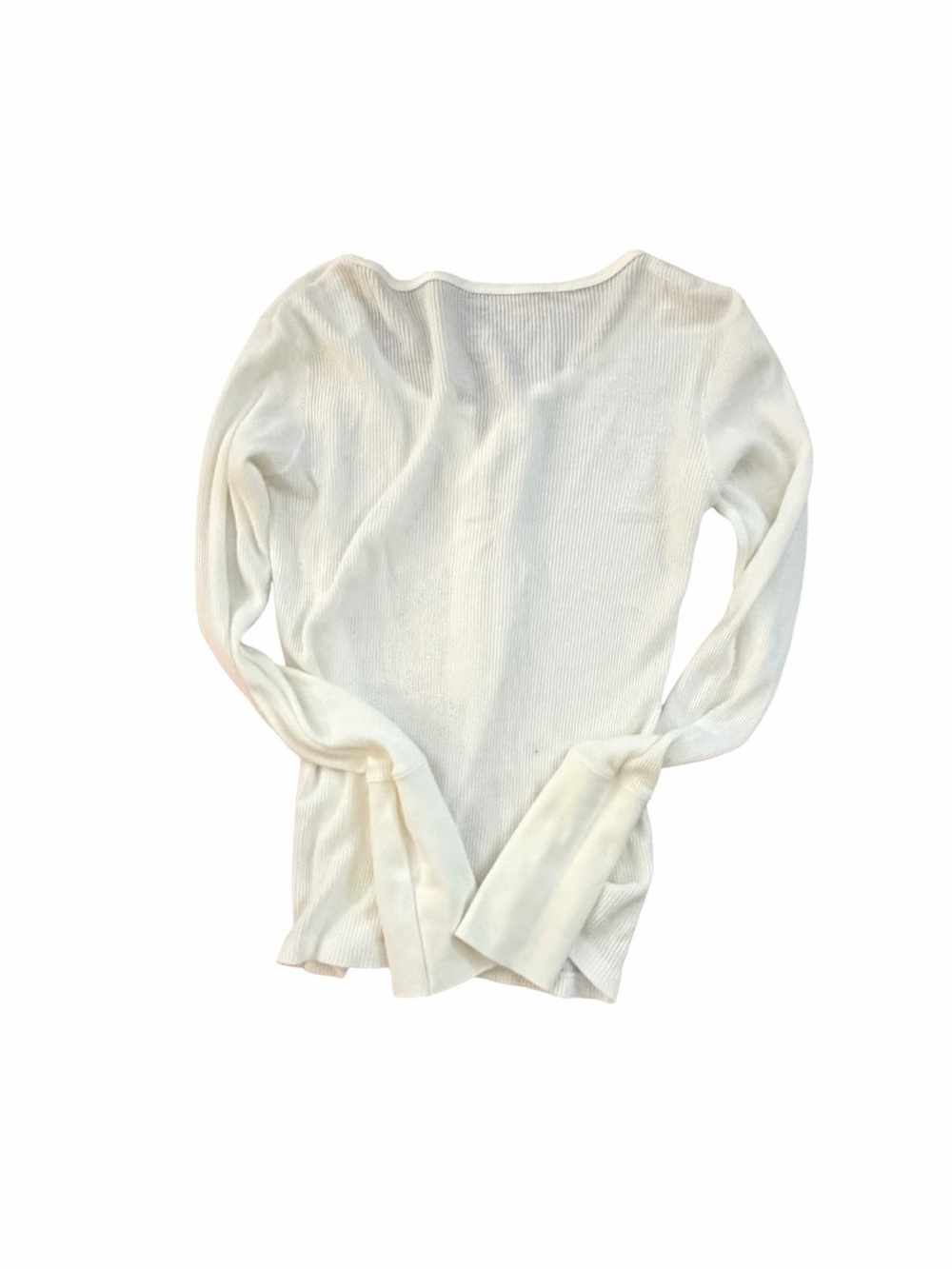 Brandy Melville Ivory Ribbed Long-Sleeve Top
